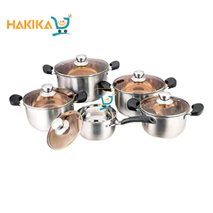 Jamespot 10PCS Stainless steel Pot Set(5pcs pots +5pcs lids) Cookware Set Cooking Pots Sufuria(16/18/20/22/24cm) silver 10pcs
