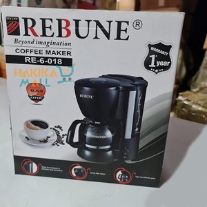 Rebune-coffee-maker Rebune RE-6-018 Breakfast Coffee Espresso Maker - Enjoy rich and flavorful espresso with this sleek and efficient kitchen appliance. 0.65L capacity, auto keep warm, anti-drip valve. Black finish.