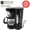 Rebune RE-6-018 Breakfast Coffee Espresso Maker - Enjoy rich and flavorful espresso with this sleek and efficient kitchen appliance. 0.65L capacity, auto keep warm, anti-drip valve. Black finish.