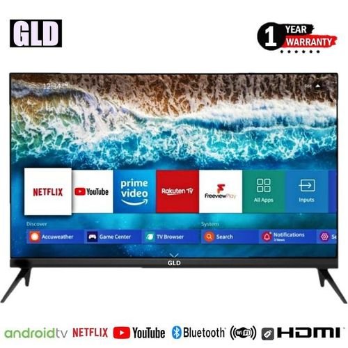 32 ICH GLD TV Gld 32" Clear Frameless Smart Android TV with Netflix, YouTube, and Bluetooth