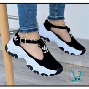 Adidas Platform Light Breathable Black Ankle Buckle Laceless women's Sneakers shoes