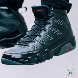 Black Jordan 9 Leather Shoes