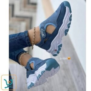 Tommy Hilfiger Platform Light Breathable Blue Ankle Buckle Laceless women's Sneakers shoes