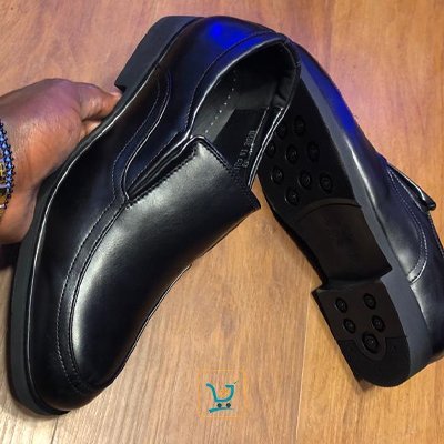 Black Empire Design Men's Premium Leather Laceless Slip-On Official Shoes with Rubber Sole: Stylish, Comfortable, and Durable