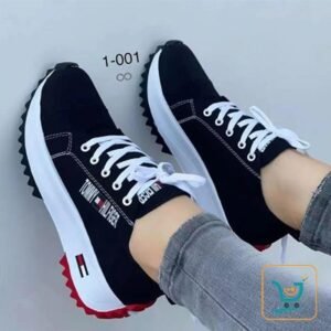 Tommy Hilfiger Platform Light Breathable Black Lace-Up women's/ ladies' Sneakers