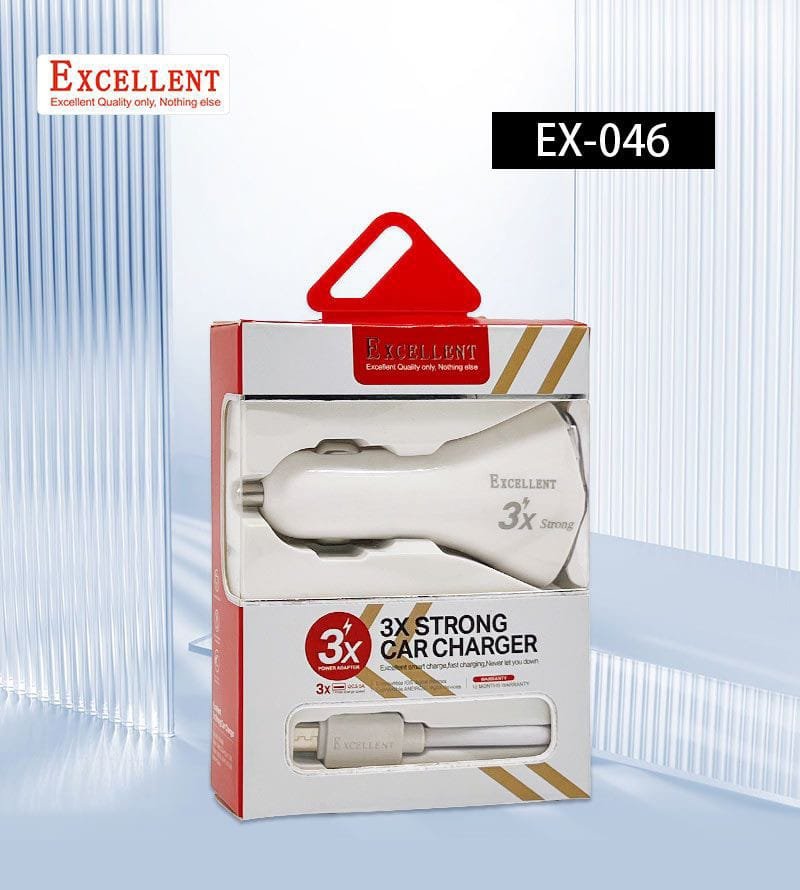 car charger with two USB ports, delivering 3x faster charging for smartphones and tablets while on the go.
