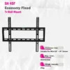 Buy the Skilltech 45F Fixed TV Wall Mount for 26"-65" flat or curved TVs. Steel build, supports 45kg, VESA up to 400x400mm, with bubble level & hardware kit included.